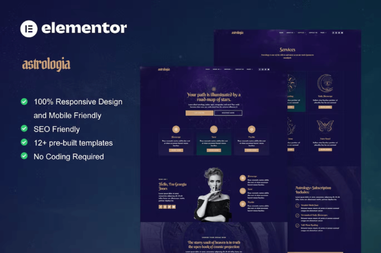 Astrologia and Horoscope Astrology Elementor Template Kit
