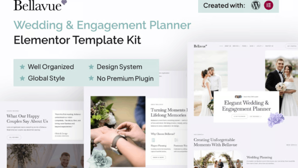 Bellavue – Wedding & Engagement Planner Elementor Template Kit