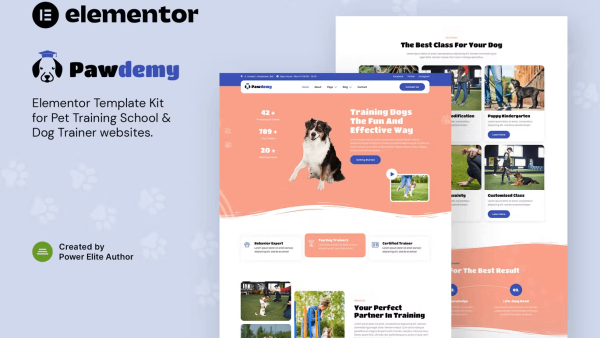 Pawdemy and Pet Training Academy Elementor Template Kit
