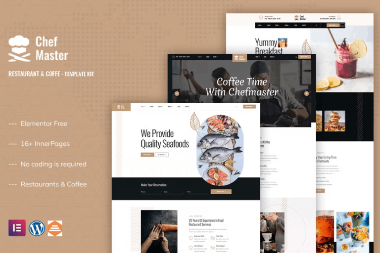 Chefmaster – Restaurant and Cafe Elementor Template Kit