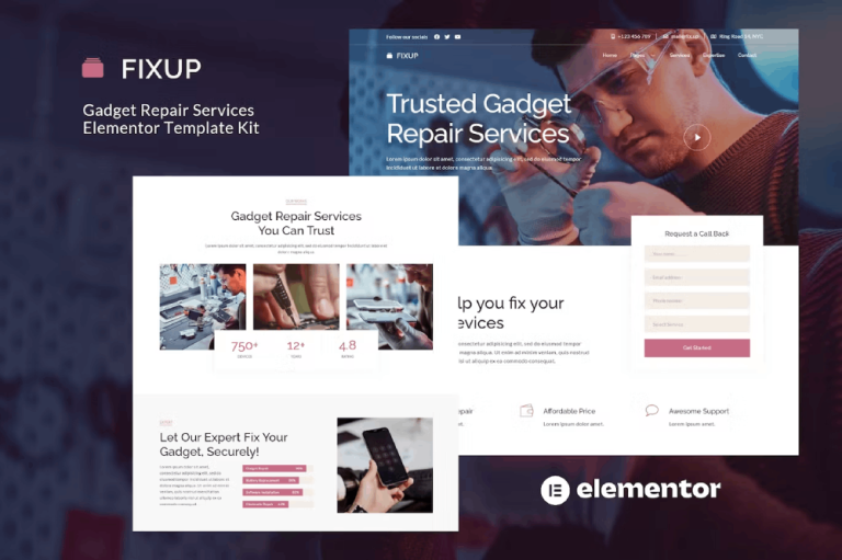 FixUp and Gadget Repair Services Elementor Template Kit
