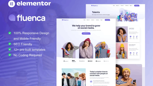 Fluenca – Social Media Agency and Marketing Template Kit