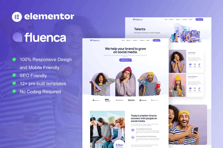Fluenca – Social Media Agency and Marketing Template Kit