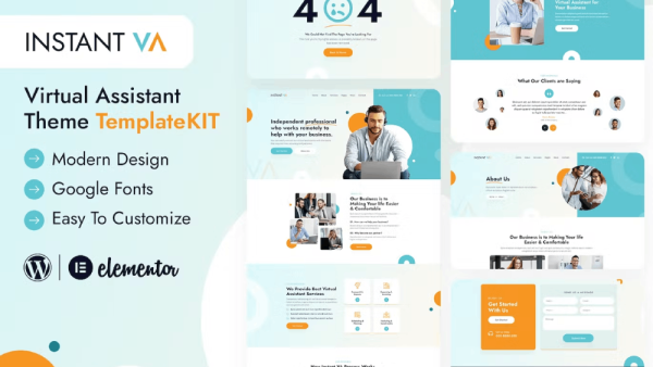 Instant VA and Virtual Assistant Elementor Template Kit