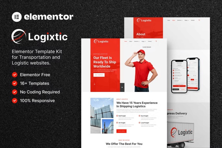 Logixtic – Transportation and Logistic Elementor Template Kit