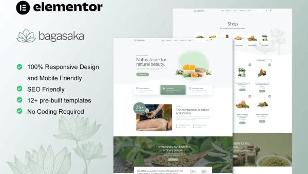 Bagasaka – Ayurveda Treatment and WooCommerce Store Template Kit