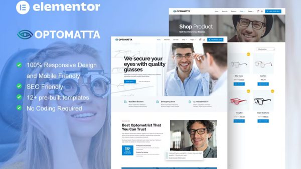 Optomatta – Optician and Optical Store Elementor Pro Template Kit