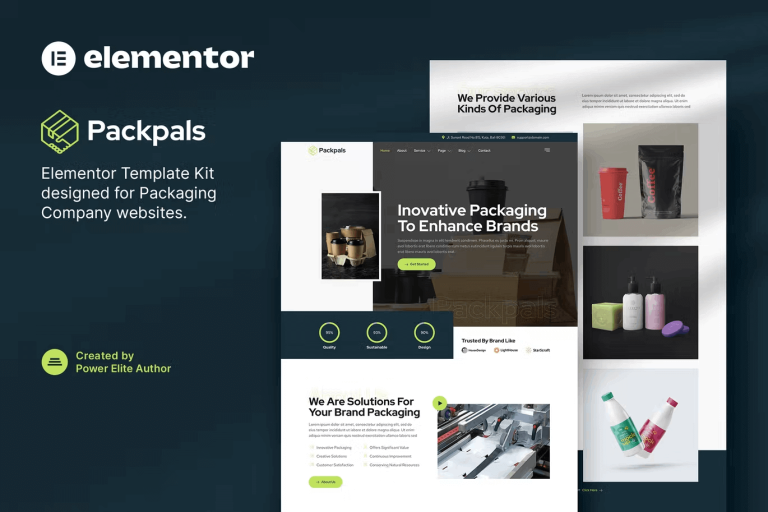 Packpals and Packaging Company Elementor Template Kit