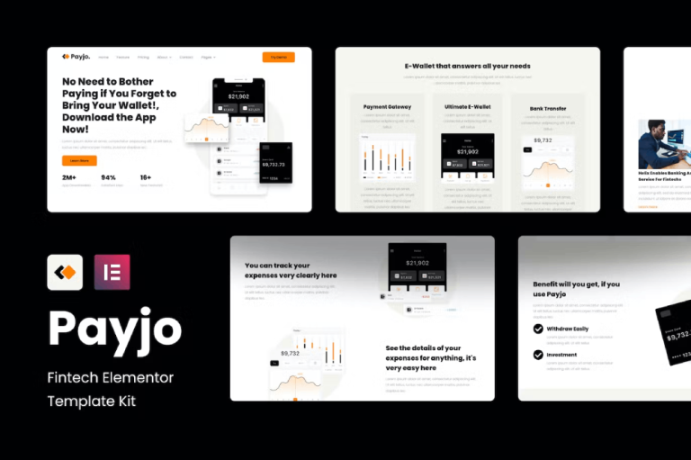 Payjo and Fintech Elementor Template Kit