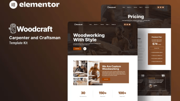 Woodcraft - Carpenter and Craftsman Elementor Template Kit