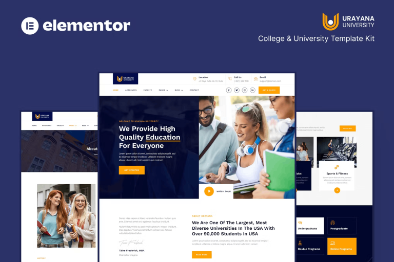 Urayana – University and College Elementor Template Kit