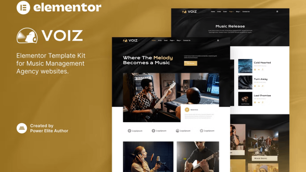 Voiz and Music Management Agency Elementor Template Kit