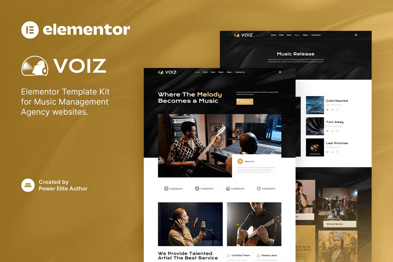 voiz-cover.png voiz and music management agency elementor template kit