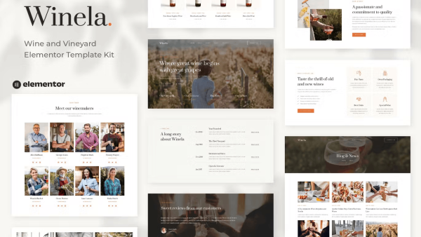 Winela and Vineyard Elementor Template Kit