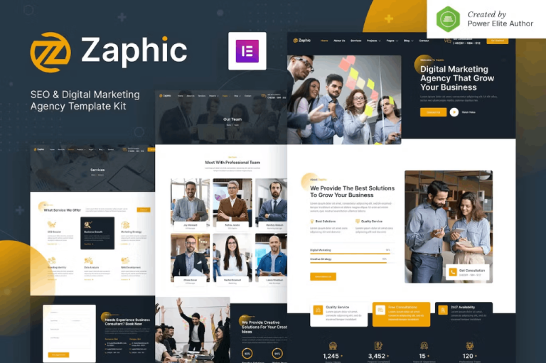Zaphic – SEO and Digital Marketing Agency Elementor Template Kit